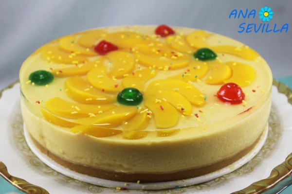 Tarta de melocotón sin horno Ana Sevilla cocina tradicional
