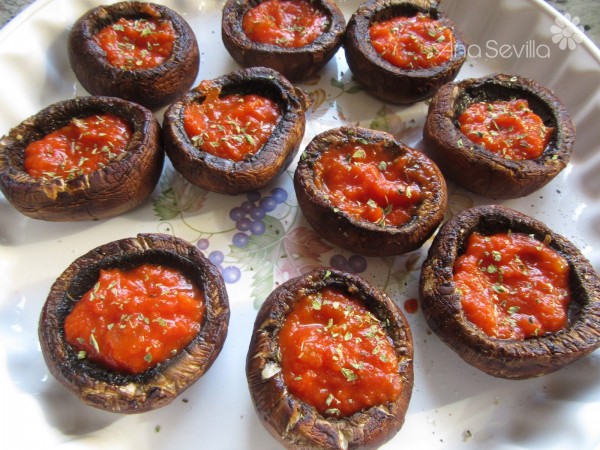 Champiñones pizza Portobello Thermomix