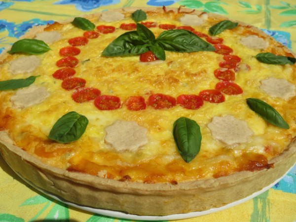 Tarta caprese (Tomate, albahaca y mozzarella) Ana Sevilla