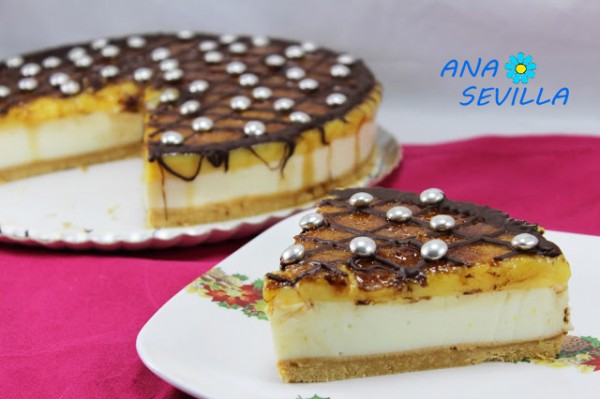 Tarta de ricotta y yema tostada (Sin horno) con Thermomix.Ana Sevilla