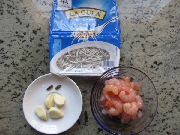 Gulas al ajillo con gambas Thermomix