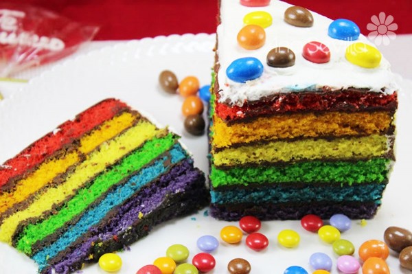 Tarta rainbow cake thermomix