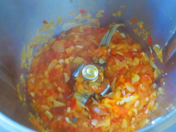 Pavo guisado en salsa de verduras Thermomix