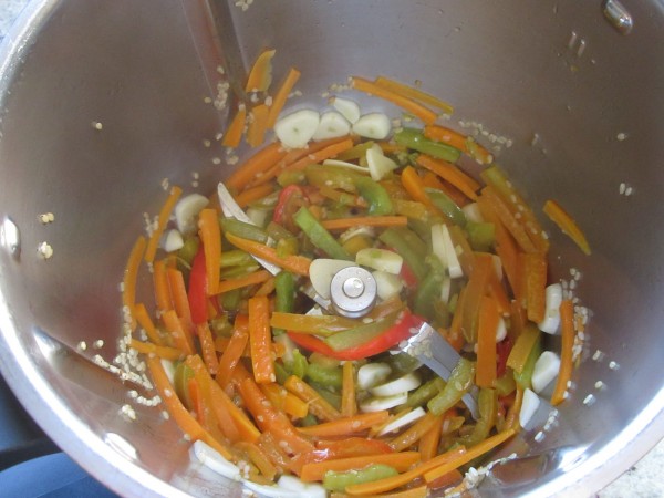 Noodles con verdura y langostinos Thermomix